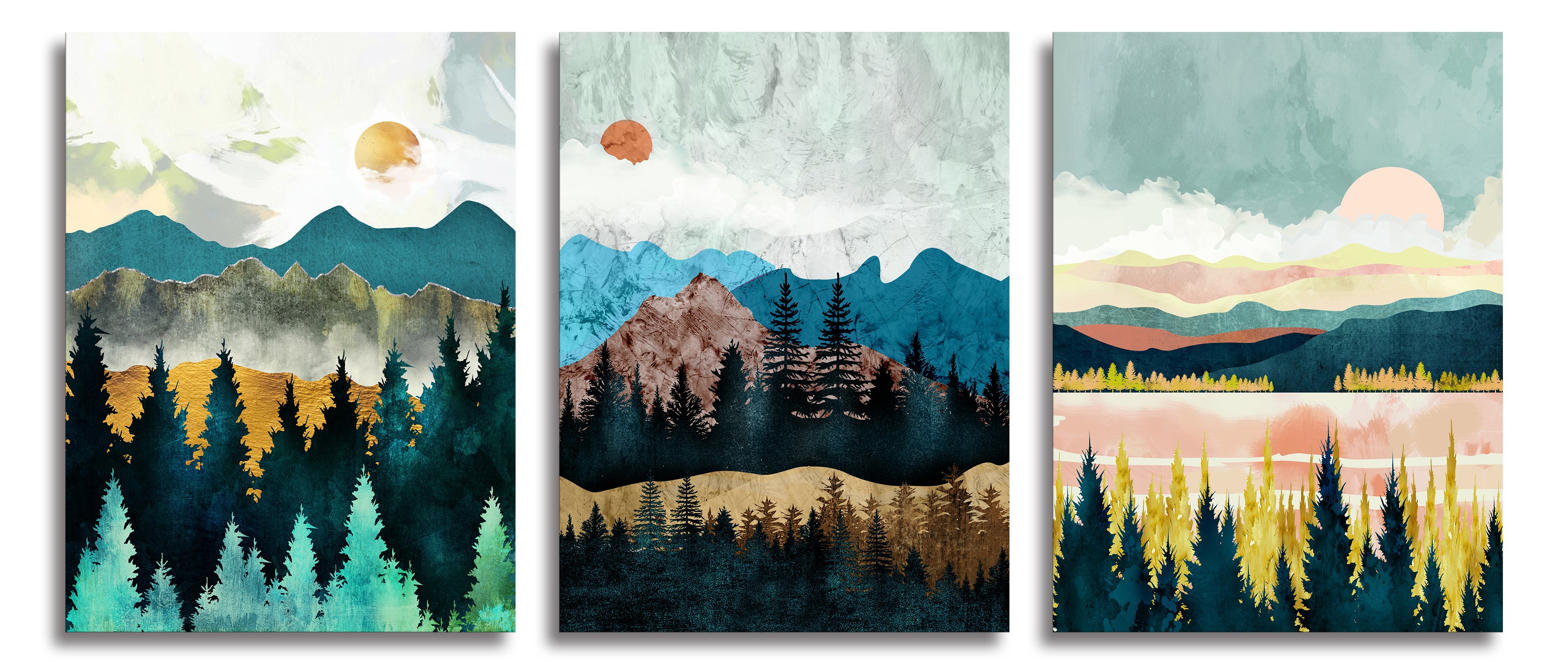 Abstract Wall Art Forest Mountain Watercolor Wall Paintings Landscape Modern Canvas Prints Bathroom Bedroom Office Wall Decor 3 Piece Abstract Wall Art Forest Mountain Watercolor Wall Paintings Landscape Modern Canvas Prints Bathroom Bedroom Office Wall Decor 3 Piece