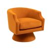 360 Degree Swivel Cuddle Barrel Accent Sofa Chairs, Round Armchairs with Wide Upholstered, Fluffy Velvet Fabric Chair for Living Room, Bedroom, Office