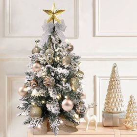Dropshipping Center 2ft Tabletop Christmas Tree With Light A (Option: Champagne Gold)