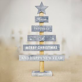 Creative Painted Letter Christmas Tree Ornaments (Color: Grey)