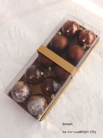 Christmas Ball Decorations Colorful Solid Color Sequined Tree Pendant (Option: Sku20 Brown 8CM)