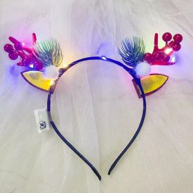 Christmas Decorative Head Hoop Luminous Antlers Party Decoration Supplies (Option: Fur Ball Pine Needle Antlers)