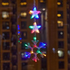 Christmas Atmosphere Layout Sucker Lamp Window Creative Decoration (Option: Snowflake Color)