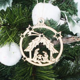 Hollow Out Snowflake Home Decoration Christmas Tree Pendant Wood (Option: The resurrection)