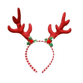 New Christmas Headband Cartoon Snowflake Antlers Decorative Hair Clip (Option: B Pink Antlers)